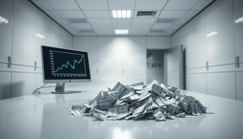A sterile, clinical laboratory setting with sleek, white surfaces. In the foreground, a sports betting model displayed on a computer screen, its lines and equations seemingly elegant but disconnected from reality. In the middle ground, a pile of discarded betting slips, crumpled and neglected, a testament to the model's failure to accurately predict outcomes. The background is hazy, with a sense of unease and disillusionment, as if the room is filled with the ghosts of lost bets and shattered dreams. Harsh, overhead lighting casts sharp shadows, creating a sense of tension and unease. The overall atmosphere conveys the perils of overfitting, where a model may appear sophisticated but ultimately fails to generalize beyond the limited data it was trained on. A sterile, clinical laboratory setting with sleek, white surfaces. In the foreground, a sports betting model displayed on a computer screen, its lines and equations seemingly elegant but disconnected from reality. In the middle ground, a pile of discarded betting slips, crumpled and neglected, a testament to the model's failure to accurately predict outcomes. The background is hazy, with a sense of unease and disillusionment, as if the room is filled with the ghosts of lost bets and shattered dreams. Harsh, overhead lighting casts sharp shadows, creating a sense of tension and unease. The overall atmosphere conveys the perils of overfitting, where a model may appear sophisticated but ultimately fails to generalize beyond the limited data it was trained on.