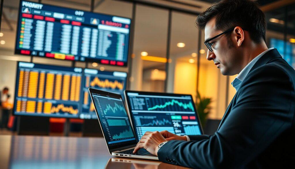 A dynamic visual representation of a complex data analysis scenario focusing on mixed bag live betting latency versus state estimation tradeoff. In the foreground, a professional business analyst, dressed in smart business attire, intently reviews digital data displayed on a sleek laptop, with graphs and charts glowing in the soft, ambient light. In the middle ground, two large screens exhibit real-time betting statistics and predictive models, captured with a slight blur to emphasize urgency. The background shows a modern office environment with glass walls and contemporary furnishings, illuminated by warm, focused lighting. The overall mood conveys concentration and innovation, showcasing the intricacies of decision-making in high-stakes environments. A clear, professional angle enhances the clarity of the scene. A dynamic visual representation of a complex data analysis scenario focusing on mixed bag live betting latency versus state estimation tradeoff. In the foreground, a professional business analyst, dressed in smart business attire, intently reviews digital data displayed on a sleek laptop, with graphs and charts glowing in the soft, ambient light. In the middle ground, two large screens exhibit real-time betting statistics and predictive models, captured with a slight blur to emphasize urgency. The background shows a modern office environment with glass walls and contemporary furnishings, illuminated by warm, focused lighting. The overall mood conveys concentration and innovation, showcasing the intricacies of decision-making in high-stakes environments. A clear, professional angle enhances the clarity of the scene.