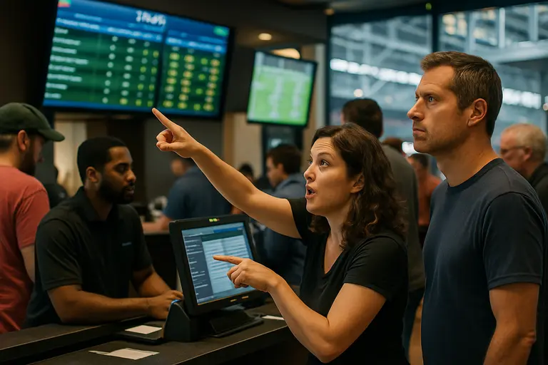 Multiple screens showing sports markets, live updates, and prop categories