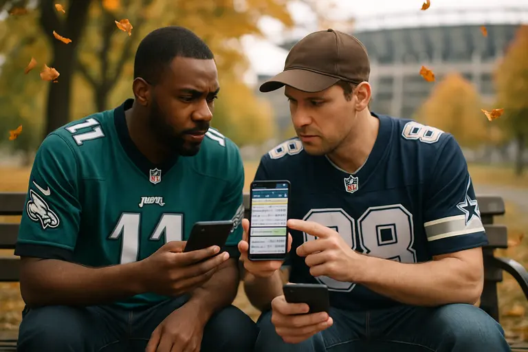 Spreadsheet of football prices beside a notebook and coffee cup