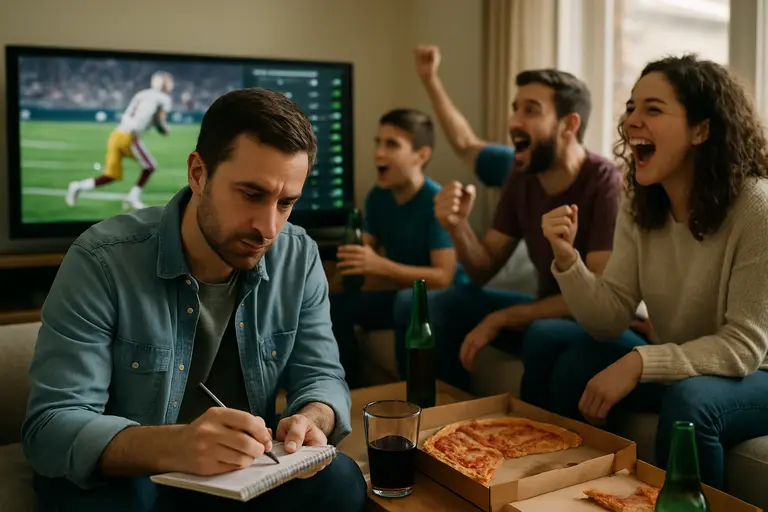 Checklist beside a phone with sports betting market pages